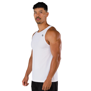 <b>Mens</b> <b>White</b> Sleeveless Gym Tank Top Muscle Fit Workout Training Fitness <b>Vest</b> Breathable Sportswear OEM Bulk - Product Image 4