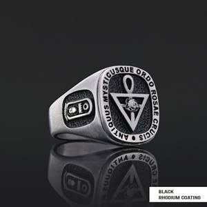 แหวนเมสัน BOJ รุ่น 012 แหวนเงินประดับเพชรแบบปรับแต่งได้ สำหรับรับปริญญา มหาวิทยาลัย  สำหรับทั้งชายและหญิง ของขวัญสำหรับงานปาร์ตี้ ราคาประหยัด - Product Image 4