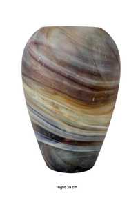 Handcrafted Industrial Marble Finish Decorative Vase with Swirl Pattern 24 cm Tall Home Decor <b>Flower</b> Vase - Product Image 2