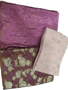 Luxury Women's Viscose Dirac Floral Printed Set Gold Shimmer Long Embroidery Spandex Polyester <b>Blend</b> Eco-Friendly Quick Dry - Product Image 3