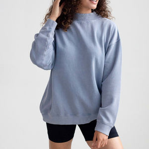 Sudaderas de cuello alto personalizadas para mujer, 100% algodón French Terry, tallas grandes, lisas, de secado rápido, para otoño, OEM - Product Image 5