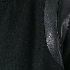 Men's Black Bomber Jacket PU Leather Stand Collar Casual Regular Fit Solid Color <b>Button</b> Closure Autumn Wear - Product Image 6