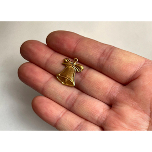 Custom Shinny Gold Color Metal Hanging Christmas Bell Minimalist Design Decorative Ornaments for <b>Outdoor</b> Christmas Accessories - Product Image 1