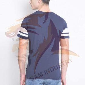 Camiseta de secado rápido con estampado sólido 100% algodón anti-pilling para hombre, camisetas de manga corta con logo personalizado impreso para hombre - Product Image 2
