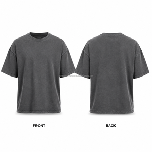 Custom <b>Vintage</b> Wash <b>Graphic</b> Men's T-Shirt Bulk Wholesale OEM Cotton Short Sleeve 320g Blank <b>Tee</b> Plain Logo Printing Casual - Product Image 1