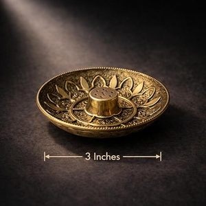 Brûleur d'encens en laiton avec motif de lotus pour une utilisation religieuse et d'aromathérapie - Product Image 3
