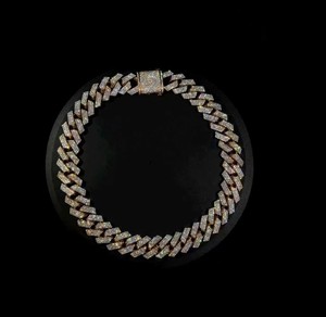 ผ่านการทดสอบเพชร เงินแท้ 925 ขนาด 6 มม. 8 มม. 10 มม. สองแถว ประดับเพชรแบบ Iced Out สไตล์ฮิปฮอป VVS มอยส์ซาไนต์  สร้อยคิวบาลิงค์ - Product Image 3