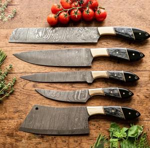 Steel Craft International Hand Forged 5-Piece Damascus Steel Chef <b>Knife</b> <b>Set</b> Best for kitchen & FOR GIFTS - Product Image 3