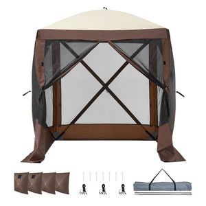 Gazebo Pop-Up Monostrato con Tenda a 4 Lati, Tettoia Parasole 6x6FT con 4 Finestre in Rete Rimovibili per Privacy e Protezione dal Vento - Product Image 4