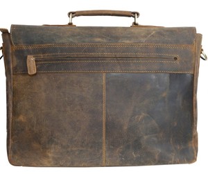 Classic Men's Crazy Horse Leather Briefcase With Buckle Closure Durable Business Messenger Bag Genuine Leather <b>Laptop</b> Bag - Product Image 5