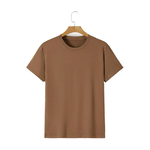 T-shirt uni pour homme, col rond, manches courtes, vêtement décontracté, impression personnalisée, t-shirt pour homme de haute qualité en coton - Product Image 1