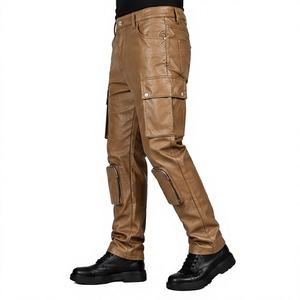 Pantalon en cuir de qualité supérieure pour homme, doux, confortable, coupe droite, durable, respirant, séchage rapide, classique, décontracté, tendance, hiver - Product Image 4