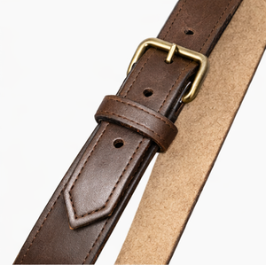 Ceinture à bandoulière en cuir véritable marron avec sangle – Accessoire de tenue formelle réglable pour les événements et le quotidien - Product Image 4