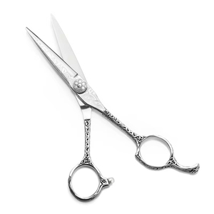 Professional Barber <b>Scissors</b> Stainless Steel Straight Blade <b>Cuticle</b> <b>Scissors</b> Removable Handle Right-Handed Durable Steel Handle - Product Image 1
