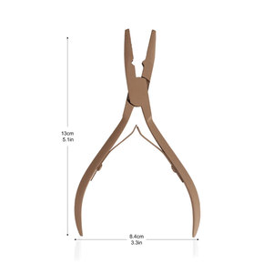 Pince à micro-anneaux pour extensions capillaires en acier inoxydable, couleur marron - Product Image 2