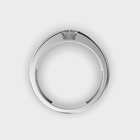 Bague tendance minimaliste Evanex en argent 925 pour homme, sertie de moissanite taille émeraude, avec sertissage en canal, pour usage quotidien, bague fine