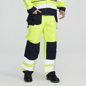 <b>High</b>-visibility Reflective ANSI CLASS 3 Waterproof Breathable Safety Work Cargo <b>Trousers</b> Custom Logo Unisex Multi Pockets - Product Image 4