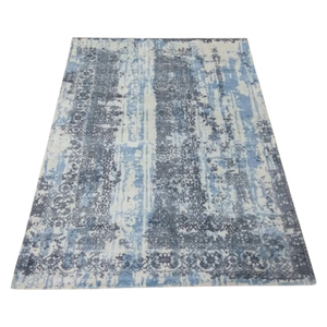 Alfombra de Lana Tejida a Mano, Estilo Vintage, Desgastada, Personalizada, Transicional, Beige y Gris, de Pelo Corto, para Hogares Modernos - Product Image 6