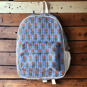Sac à dos matelassé en coton à imprimé floral, bretelles détachables, fermeture éclair, style preppy, unisexe, 20-35L, dos ergonomique - Product Image 6