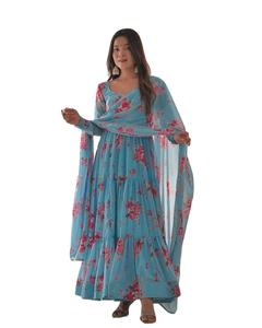 คอลเลกชัน2024สไตล์ฤดูร้อนสุดพิเศษของผู้หญิงชุดปาร์ตี้ kanjeevaram kurti อินเดีย - Product Image 1