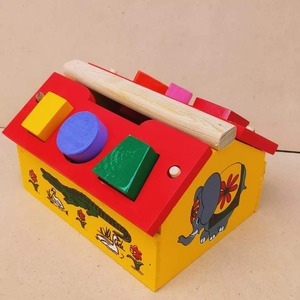 Optimum Quality <b>Wooden</b> Shape Sorter <b>Toy</b> <b>Box</b> with Animal Designs for Kids Storage and Play - Product Image 3