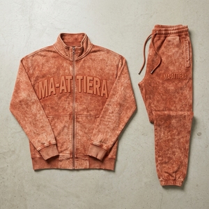 Conjunto Deportivo para Hombre, Color Naranja Oxidado, con Cierre, Chaqueta Bordada y Pantalones Jogger, Ropa Deportiva, Informal, para Calle - Product Image 5