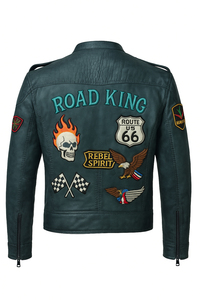 Chaqueta de Cuero Genuino para Hombre, OEM ODM, Personalizada con Impresión Digital, Bordado 3D en Relieve, Protección UV, Manga Larga, Posiciones para Logotipo Personalizado - Product Image 2