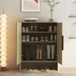 Mobiletto Moderno in Legno per Scarpe con Ripiani Regolabili, Organizzatore per Ingresso, Corridoio e Soggiorno - Product Image 5