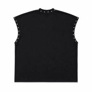 Débardeur personnalisé imprimé avec des strass, 100% coton, qualité supérieure, style tendance, sans manches, pour unisexe, vente en gros OEM - Product Image 2