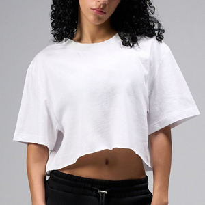 Camiseta Deportiva de Manga Corta para Mujer, 100% Algodón, Corte Holgado y Cómodo, Tejido Jersey Transpirable, Estilo Deportivo Liso - Product Image 6