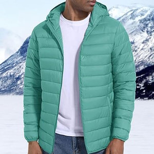 <b>Mens</b> Quilted Puffer <b>Jacket</b> with Hood Lightweight & Insulated Coat <b>for</b> Fall Winter and Outdoor Wear Custom Color Puff Print - Product Image 3