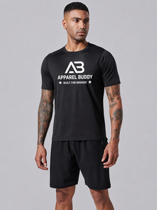 เสื้อยืดแขนสั้นผู้ชายแบรนด์ AMY ผ้าฝ้าย 100% ทรงปกติ รับสกรีนโลโก้ ขายส่ง - Product Image 4