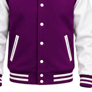 Chaqueta Varsity de Moda para Hombre, Chaqueta de Béisbol con Mangas en Contraste, Cuello Acanalado, Cierre de Botones a Presión, Estilo Casual Deportivo - Product Image 6