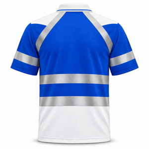 Camiseta Polo de Trabajo para Hombre con Logotipo Personalizado, Bandas Reflectantes Plateadas, Manga Corta, Dos Tonos, Uniforme de Trabajo de Fábrica, Tallas Personalizadas - Product Image 2
