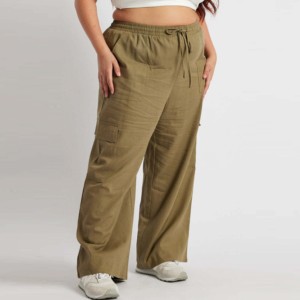 Plus Size style Breathable Best Quality Women Cargo Trousers best Sustainable OEM Service Customizable logo Women Cargo Trouser - Product Image 4