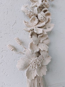 Floral White Macrame Wall Hanging Perfect For Living Room Bedroom And Elegant Home <b>Decor</b> With Multiple Uses From India - Product Image 3