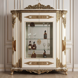 Juego de Comedor Estilo Francés Real, Aparador de Teca Sólida con Espejo, Mueble de Exhibición Tallado a Mano, Muebles de Lujo para el Hogar, Personalizados - Product Image 3