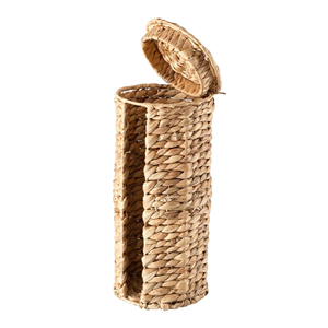 Panier à papier toilette en jacinthe d'eau tissé à la main avec couvercle, organisateur et boîte de rangement de salle de bain en jacinthe d'eau naturelle du Vietnam - Product Image 6