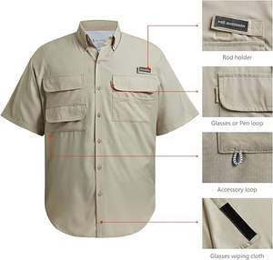 เสื้อเชิ้ตตกปลาคุณภาพสูงสำหรับผู้ชาย UPF 50 แขนสั้นแบบติดกระดุมสำหรับกิจกรรมกลางแจ้ง - Product Image 1