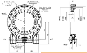 JE14 Ratio 86:1 Slewing Drive Caja de cambios Reductor Engranaje helicoidal Slew Drive - Product Image 3