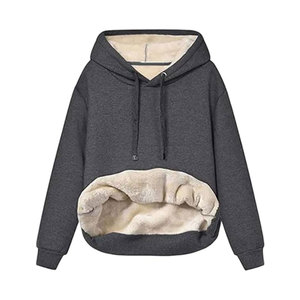Factory Direct Women Oversized Fleece Hoodie Loose Casual <b>Plain</b> <b>Sweatshirt</b> Wholesale Custom Logo Loose Fit Women Drop Shoulder - Product Image 6