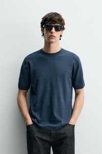 Camiseta de Manga Corta para Hombre, Cuello Redondo, 100% Algodón, Tejido con Rayas Azul Marino y Estampado, OEM ODM, Personalizable, Secado Rápido, Tela de 220g, Venta al Por Mayor - Product Image 3