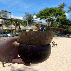 Tazón de Coco Hecho a Mano de Primera Calidad de 13-14 cm y Cuchara de Madera de Coco de 16 cm, Utensilios de Cocina Orgánicos Biodegradables, Proveedor Mayorista - Product Image 5