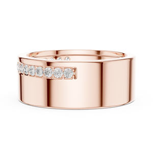 Anillo de Diamantes de Oro Rosa de 14K con Diamantes Cultivados en Laboratorio, Brillo Atemporal, Anillo de Diamantes Clásico Urbano, Anillo de Diamantes Signature Channel - Product Image 3