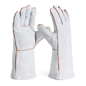 Guantes de Soldadura TIG/MIG de Cuero Vacuno de Alta Calidad con Logotipo Personalizado, Guantes de Soldador Industriales para Construcción con Forro de Kevlar Ignífugo - Product Image 4