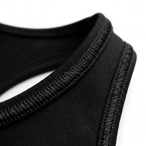 OVERSTITCHED Women's Black Sleeveless Crop Top Moisture Wicking Fitted Tank Top Sportswear London Logo Print gym wear - Product Image 3