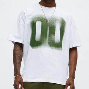 T-shirt à manches courtes coupe classique personnalisé, coton lourd 240g, streetwear vintage, motif graphique numéro sportif 00, marque privée OEM ODM - Product Image 4