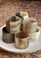 Anillos de Servilleta Clásicos Hechos a Mano con Cuerno de Búfalo Natural, Duraderos, Ecológicos, Decoración para Mesa de Fiesta, Regalo Festivo para el Hogar
