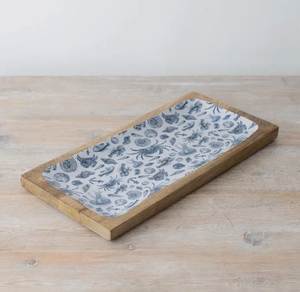 ถาดเสิร์ฟไม้ที่มีผิวเคลือบสีสันสดใสเหมาะสำหรับใช้ในครัวและจัดแสดงบนโต๊ะตกแต่ง - Product Image 1