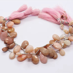 AAA Natural Pink <b>Opal</b> Faceted Pear Shape Briolette 7x9-9x14MM Pink <b>Opal</b> Gemstone Beads 8 Inch Strand High Quality Pear Beads - Product Image 1